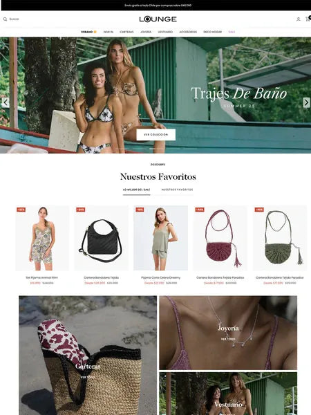 Tienda online de Lounge desarrollada en Shopify